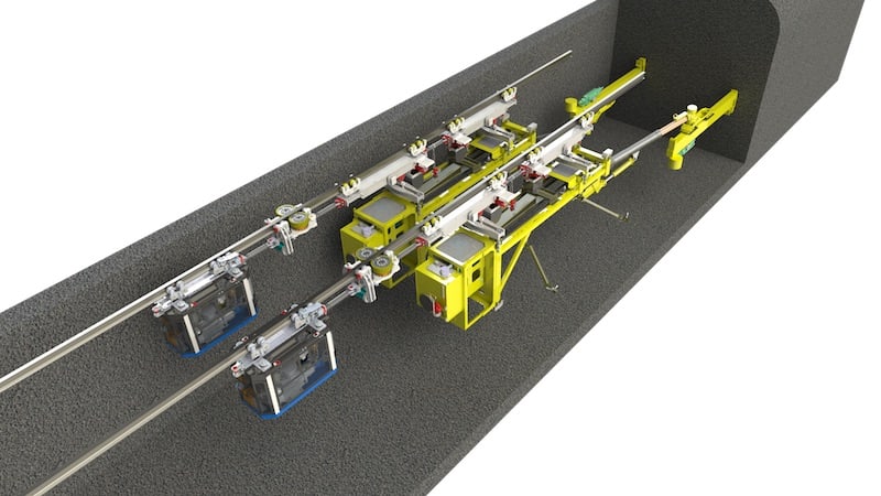 A concept rendering of ISO at face double drill. A case study that leveraged MEDATech's electric powered heavy equipment prototyping services.
