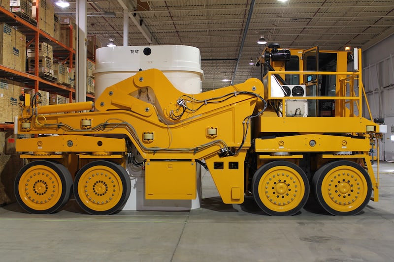A side view image of the GEN 4. MEDATech's hydraulic system design services were leveraged for the analysis in this project