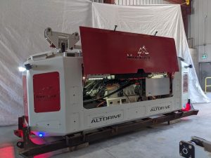 A picture of a Torex ALTDRive from the left side with its panel opened. Designed by MEDATech a mechanical engineering company
